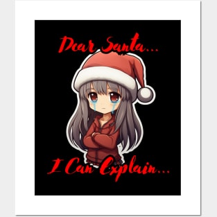 Dear Santa I Can Explain Anime Girl Posters and Art